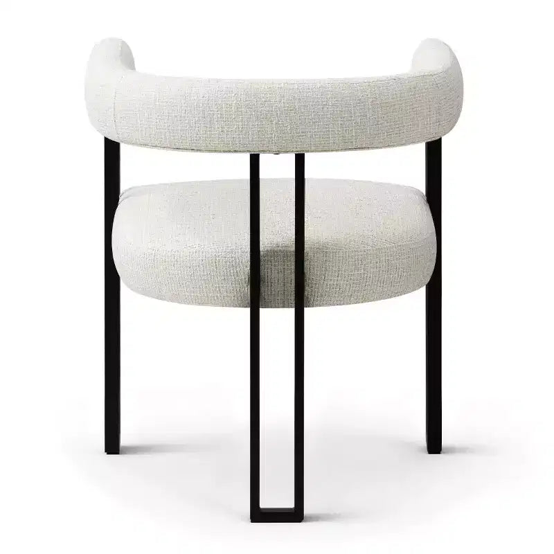 Sedie da pranzo imbottite Beige / Nere / Marroni con braccioli e schienale curvo, set da 4