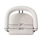 Sedie da pranzo imbottite Beige / Nere / Marroni con braccioli e schienale curvo, set da 4
