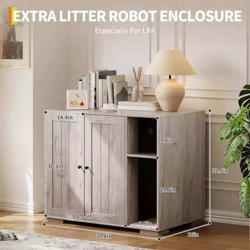 Grigio/Bianco, Stile Armadio, Mobile per Lettiera Gatto 1-Posto