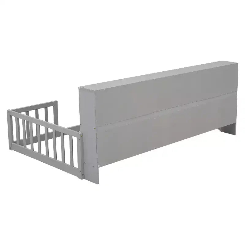 Struttura letto singola in metallo nero, stile piattaforma, montaggio a 1 persona