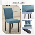 Set di sedie da pranzo imbottite in lino (Blu / Denim / Grigio) – Set da 4 o 6