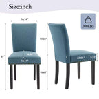 Set di sedie da pranzo imbottite in lino (Blu / Denim / Grigio) – Set da 4 o 6
