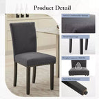 Set di sedie da pranzo imbottite in lino (Blu / Denim / Grigio) – Set da 4 o 6