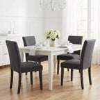 Set di sedie da pranzo imbottite in lino (Blu / Denim / Grigio) – Set da 4 o 6