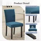 Set di sedie da pranzo imbottite in lino (Blu / Denim / Grigio) – Set da 4 o 6