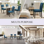 Set di sedie da pranzo imbottite in lino (Blu / Denim / Grigio) – Set da 4 o 6