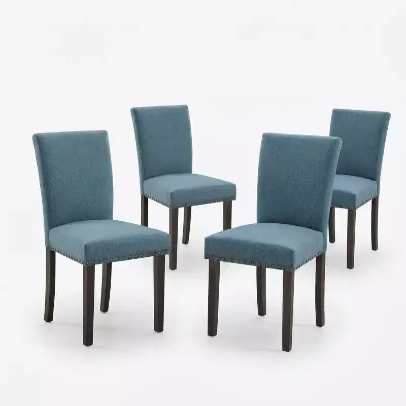 Set di sedie da pranzo imbottite in lino (Blu / Denim / Grigio) – Set da 4 o 6