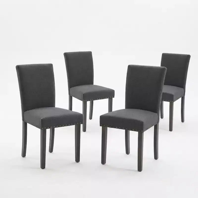 Set di sedie da pranzo imbottite in lino (Blu / Denim / Grigio) – Set da 4 o 6
