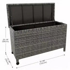 Cesta portaoggetti da esterno in rattan PE Marrone / Grigio con ruote – 473 L, 1 persona