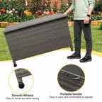 Cesta portaoggetti da esterno in rattan PE Marrone / Grigio con ruote – 473 L, 1 persona
