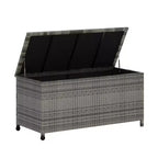 Cesta portaoggetti da esterno in rattan PE Marrone / Grigio con ruote – 473 L, 1 persona