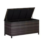 Cesta portaoggetti da esterno in rattan PE Marrone / Grigio con ruote – 473 L, 1 persona