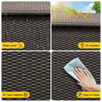 Cassapanca Contenitore da Esterno in Rattan Marrone/Grigio con Ruote – 125 o 185 Galloni, Spostabile da 1 Persona