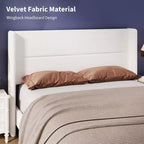 Letto con testiera ad ali imbottita in velluto nero/bianco/grigio – Matrimoniale / Queen / King, 1–2 persone