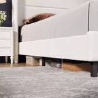 Letto con testiera ad ali imbottita in velluto nero/bianco/grigio – Matrimoniale / Queen / King, 1–2 persone
