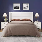 Letto con testiera ad ali imbottita in velluto nero/bianco/grigio – Matrimoniale / Queen / King, 1–2 persone