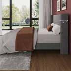 Letto con testiera ad ali imbottita in velluto nero/bianco/grigio – Matrimoniale / Queen / King, 1–2 persone