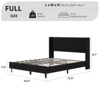 Letto con testiera ad ali imbottita in velluto nero/bianco/grigio – Matrimoniale / Queen / King, 1–2 persone