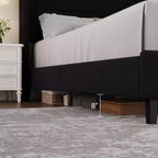 Letto con testiera ad ali imbottita in velluto nero/bianco/grigio – Matrimoniale / Queen / King, 1–2 persone