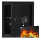 Fireproof and Water Resistant Digital Security Safe with Dual Key Lock - Heavy-Duty Steel Safe Box for Home and Office Storage, Wall Mountable