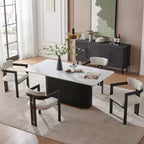 Set Tavolo da Pranzo Bianco – Sedie Imbottite, 4 o 6 Posti