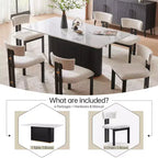 Set Tavolo da Pranzo Bianco – Sedie Imbottite, 4 o 6 Posti