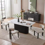 Set Tavolo da Pranzo Bianco – Sedie Imbottite, 4 o 6 Posti