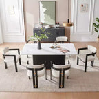 Set Tavolo da Pranzo Bianco – Sedie Imbottite, 4 o 6 Posti