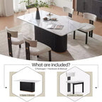 Set Tavolo da Pranzo Bianco – Sedie Imbottite, 4 o 6 Posti