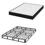 Base letto a piattaforma Queen in metallo nero, supporto a doghe in acciaio, altezza 5"/9"