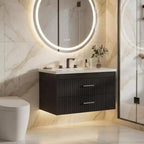 Floating Bathroom Vanity with Sink, Wall Mounted Vanity Cabinet with 2 Soft-Close Drawers, Modern Storage for Bathroom