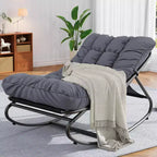 Poltrona Papasan grigia a dondolo, set da 2 – Esterno/Interno, capacità 136 kg