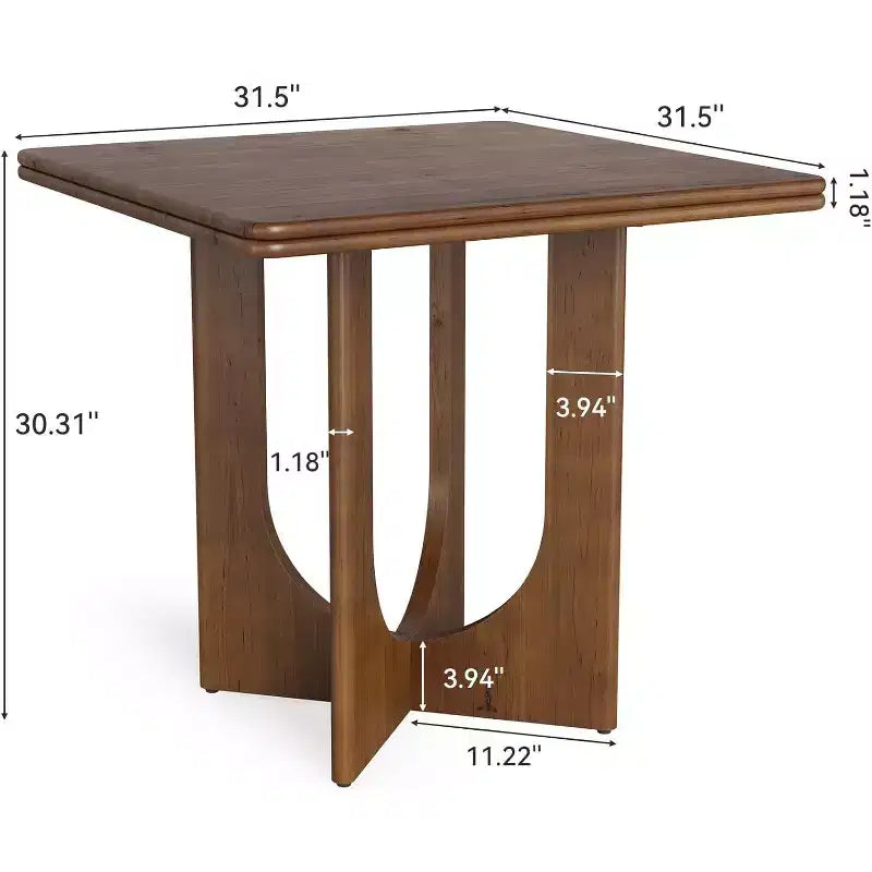 Tavolo da pranzo quadrato in legno marrone, 80 cm, per 2-4 persone