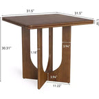 Tavolo da pranzo quadrato in legno marrone, 80 cm, per 2-4 persone