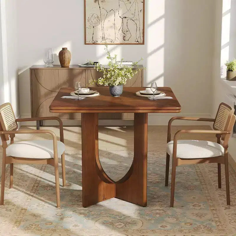 Tavolo da pranzo quadrato in legno marrone, 80 cm, per 2-4 persone