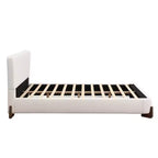 Struttura letto imbottita White Queen, tessuto Terry, gambe in legno, 1 persona