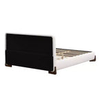 Struttura letto imbottita White Queen, tessuto Terry, gambe in legno, 1 persona