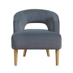 Poltrona a botte in velluto – Blu / Grigio scuro / Grigio | Posto singolo