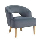 Poltrona a botte in velluto – Blu / Grigio scuro / Grigio | Posto singolo