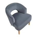 Poltrona a botte in velluto – Blu / Grigio scuro / Grigio | Posto singolo