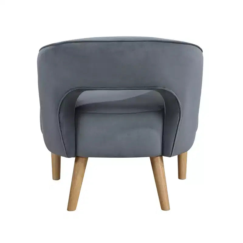 Poltrona a botte in velluto – Blu / Grigio scuro / Grigio | Posto singolo