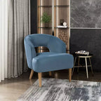 Poltrona a botte in velluto – Blu / Grigio scuro / Grigio | Posto singolo