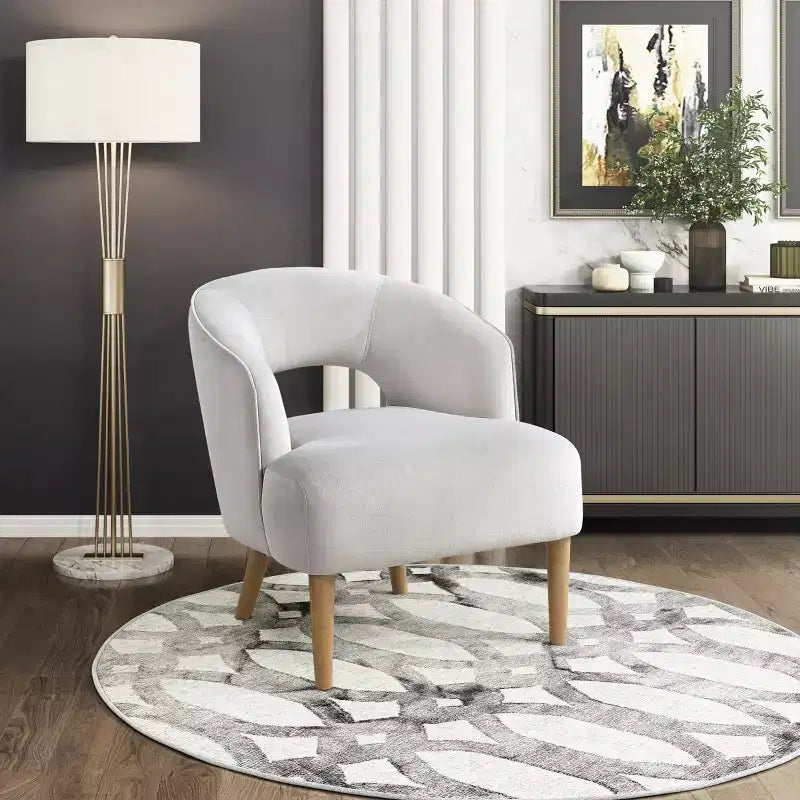 Poltrona a botte in velluto – Blu / Grigio scuro / Grigio | Posto singolo