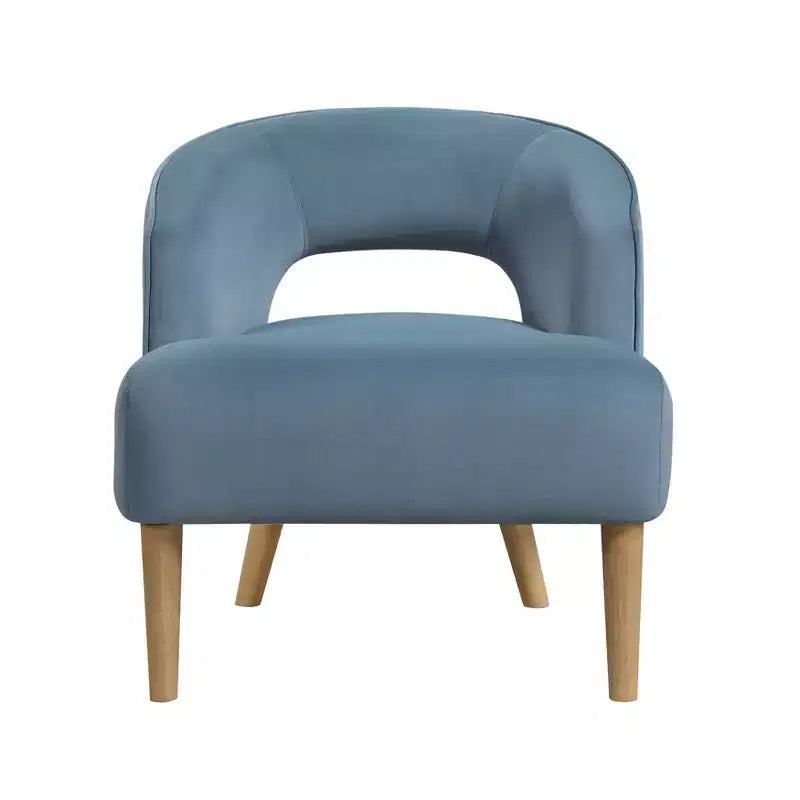 Poltrona a botte in velluto – Blu / Grigio scuro / Grigio | Posto singolo