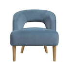 Poltrona a botte in velluto – Blu / Grigio scuro / Grigio | Posto singolo