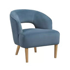 Poltrona a botte in velluto – Blu / Grigio scuro / Grigio | Posto singolo
