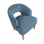 Poltrona a botte in velluto – Blu / Grigio scuro / Grigio | Posto singolo