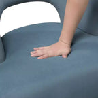 Poltrona a botte in velluto – Blu / Grigio scuro / Grigio | Posto singolo