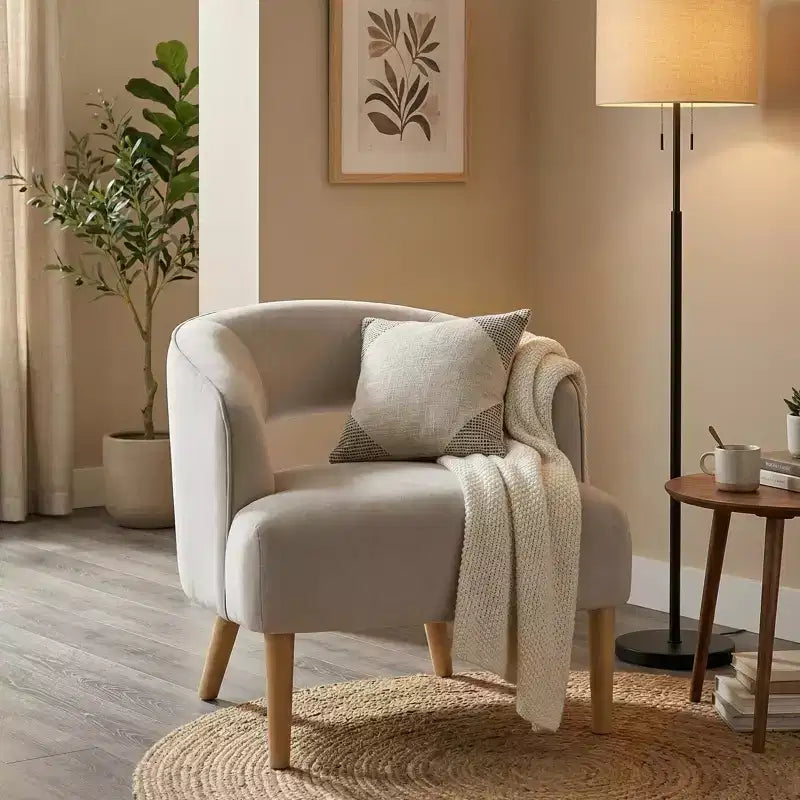 Poltrona a botte in velluto – Blu / Grigio scuro / Grigio | Posto singolo