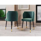 Manhattan Comfort Zephyr Velvet Dining Chair Hunter Green: Upholstered, Wood Legs, No Assembly Required